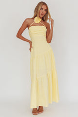 Bondi Rose Decoration Maxi Dress Lemon