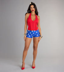 Lady Justice Star Print Shorts