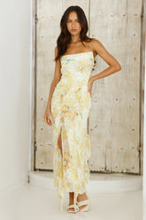 Poetic Charm Midi Dress Yellow