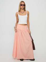 Analeah Tie Side Midi Skirt Orange Check