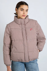 pre-order jennifer check puffer - chocolate gingham