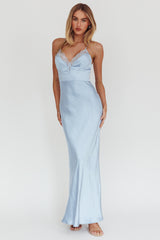 Summer Of Love Lace Trim Maxi Dress Blue