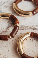 Zena Resin Bracelets Gold/Chocolate