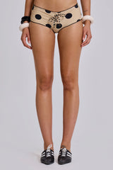 Lola Mini Short Bikini Bottoms in Polkadot Stripe