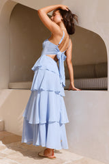 Angels Trumpet Maxi Dress Blue