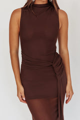 Girl's Night Waist Sash Maxi Dress Chocolate