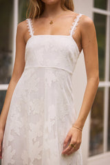 Garden Romance Midi Dress White