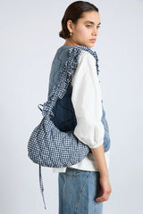 ruched kidney bag in gingham