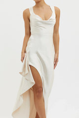 Ellianna Lace-Up Back Maxi Dress Champagne