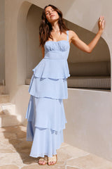 Angels Trumpet Maxi Dress Blue