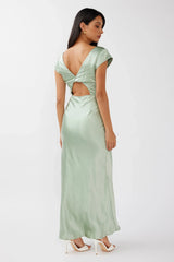 Lucinda V-Neck Twist Back Midi Dress Sage