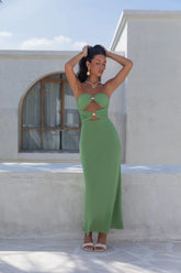 Jovi Strapless Maxi Dress Green