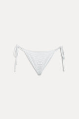 Mackenzie Crochet String Bikini Bottom - White