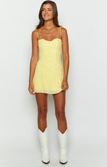 Penny Lane Yellow Sequin Mini Dress