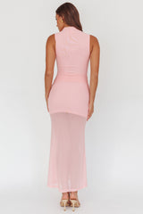 Girl's Night Waist Sash Maxi Dress Pink