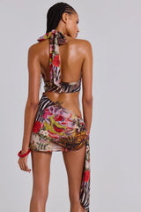 Gina Asymmetric Knotted Mini Dress