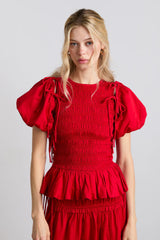 becca multi-way blouse - cherry