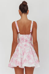 Get My Attention Off-Shoulder Mini Dress Floral Pink