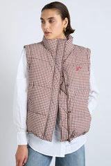 pre-order jennifer check puffer - chocolate gingham