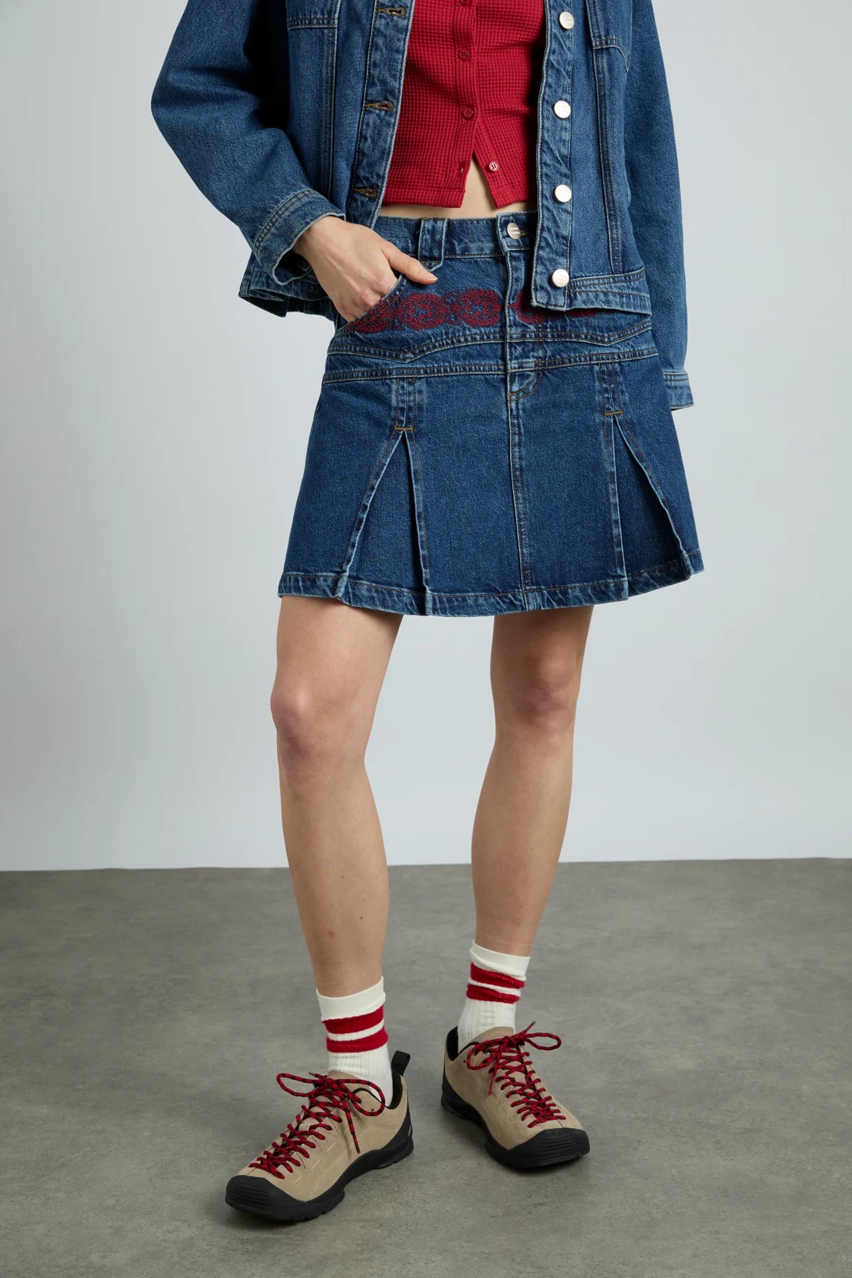 sloane skirt - texas wash & embroidery