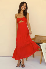 Free Falling Maxi Dress Red