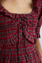 meghan blouse - red check