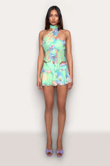 Chiffon Slit Mini Skirt