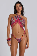 Naomi Stripe Knit Micro Bikini Bottoms