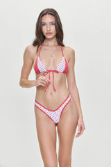 Coastal Micro Triangle Bikini Top - Red Polka Dot