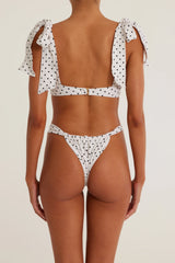 Ruched Bottom (Cream Black Polka Dot)