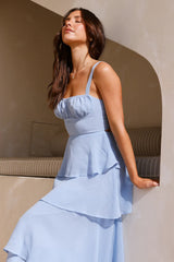 Angels Trumpet Maxi Dress Blue