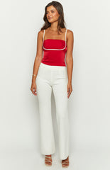 Tamra Red Low Back Top