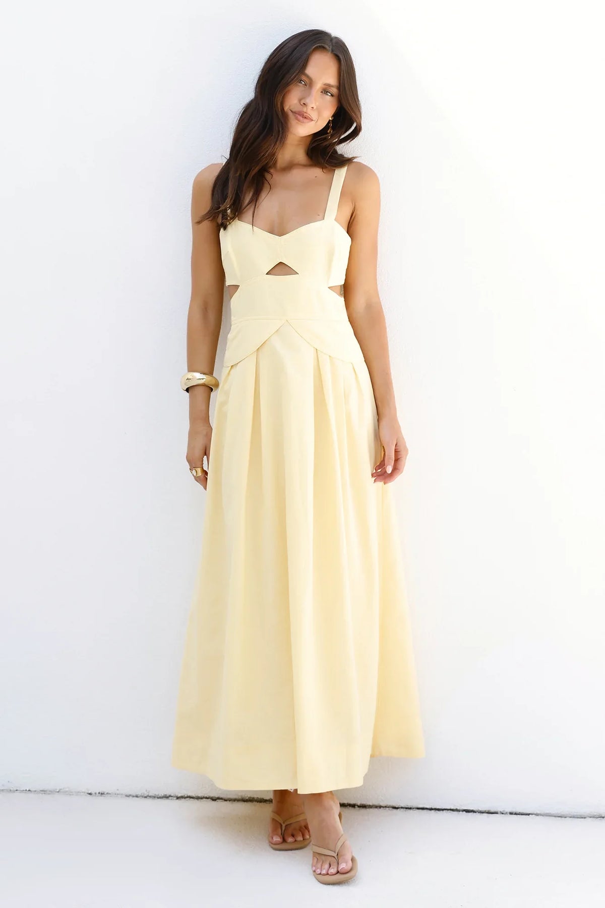 Wild Dahlia Maxi Dress Yellow