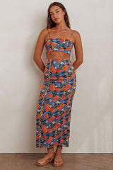 Chamberlain Scallop Trim Maxi Skirt Citrus Orange