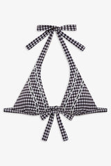 Frank Gingham Halter Bikini Top - Blackberry Gingham