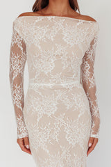 Loveland Off-Shoulder Lace Maxi Dress White
