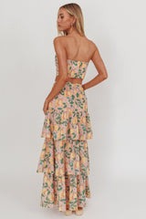 Ezmeralda Tiered Ruffle Maxi Skirt Lemon