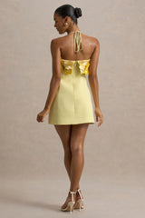 Shelley | Lemon Floral Bandeau Micro-Mini Dress