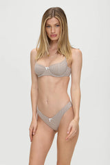 Cola Gingham Underwire Bikini Top - Brown Gingham