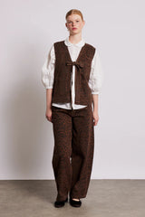 dilly denim gilet - dark leopard