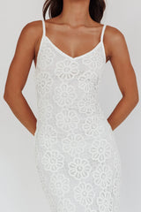 Spark Joy Floral Crochet Overlay White