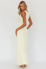 Casino Gold Hardware Ribbed Maxi Dress Butter