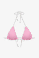 Nick Triangle Bikini Top - Pink Stripe