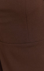 Salome Midi Dress Halter Neck Column Dress in Chocolate